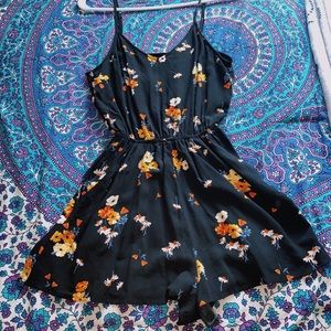 Black Floral Romper